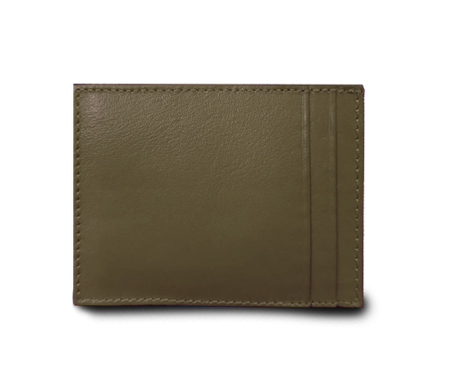 Porta tarjetas de bolsillo cuero marron para 3 tarjetas