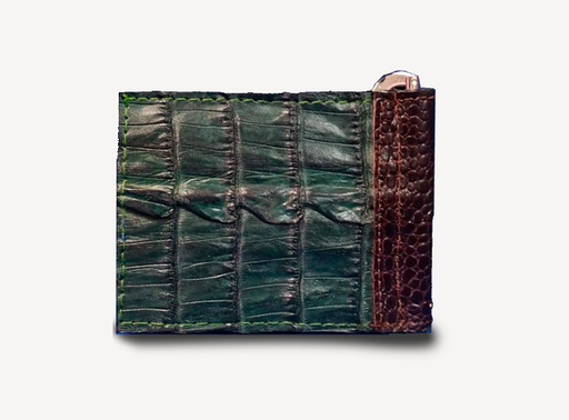 Porta billetes de bolsillo cuero babilla