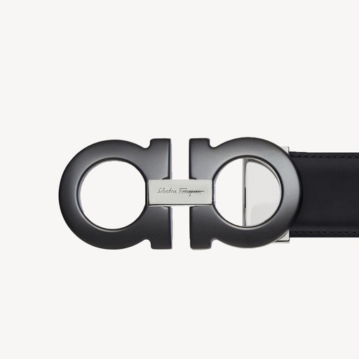 Hebilla Ferragamo Negra Plateada