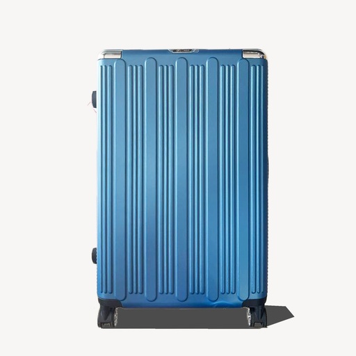 Maleta De Fibra Azul Metalizado Grande